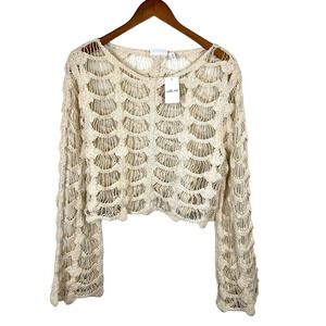 Crochet Boho Sweater Medium Boho Granola Earthy Indie Fairy Flare Festival